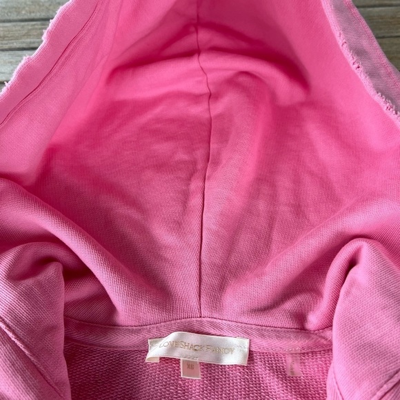 LoveShackFancy Allouette Hoodie Party Pink Distressed Patches Cottage XS GUC HTF - Picture 13 of 16